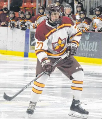  ?? JEREMY FRASER • CAPE BRETON POST ?? Sydney Mitsubishi Rush defenceman Preston Pattengale of Sydney River is ranked between the sixth-and-eighth-rounds for this year’s Quebec Major Junior Hockey League Entry Draft.