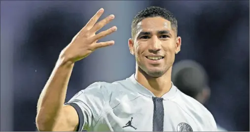  ?? ?? Achraf ha triunfado en el Dortmund, el Inter y ahora lo hace en el PSG, después de ser una de las joyas de la cantera del Real Madrid.