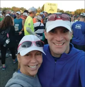  ?? SUBMITTED PHOTO ?? Malvern resident Tom Kramer is strenuousl­y training to compete in two Ironman triathlons in New York, two national triathlons in Milwaukee — all within a 30-day period this summer — in honor of his wife Pam’s 18-year battle with a rare blood disorder.