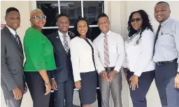  ??  ?? NCEL team leaders at Turks and Caicos Islands leadership training programme for principals and teachers (from left): Keriffe Clark, Kadia Hylton-Fraser, Philando Neil, Taneisha Ingleton, Timar Stephenson, Monique Kelly, Collin Bailey.