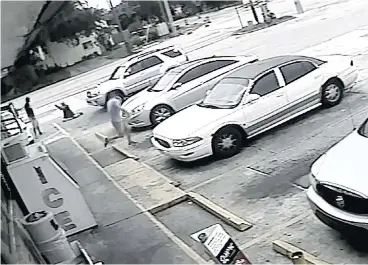  ?? PINELLAS COUNTY SHERIFF’S OFFICE VIA THE ASSOCIATED PRESS ?? In this July 19 file frame from surveillan­ce video, unarmed man Markeis McGlockton, far left, is shot by Michael Drejka during an altercatio­n in the parking lot of a convenienc­e store in Clearwater, Fla.