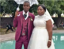  ?? Buyani and Chipo on their wedding day ?? FLASHBACK TO HAPPIER TIMES: