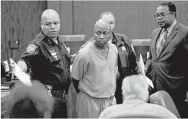  ?? Gary Coronado / Houston Chronicle ?? Harold James Lowdins, 44, a homeless man charged in the death of a homeless woman, appears Friday at the Harris County Criminal Courthouse.