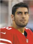  ?? Marcio Jose Sanchez / Associated Press ?? It’s “pure football” now for Jimmy Garoppolo after a week of adjustment.