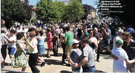  ?? Photo by Michelle Cooper Galvin ?? Set dancers in full swing at the Fleadh Cheoil in Milltown on Sunday.