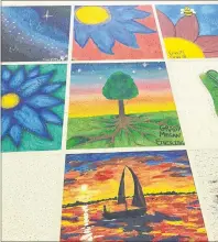  ?? SUBMITTED PHOTO ?? Visual art students painted and designed ceiling tiles to brighten up the Riverview hallways.