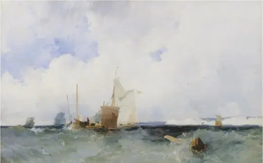  ??  ?? The windswept coast of northern France blew a breath of fresh air into Bonington’s life, evident in lively paintings such as A Sea Piece