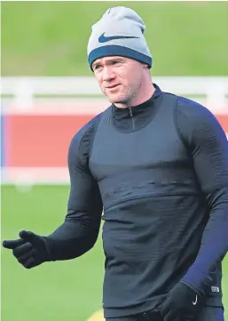  ?? Picture: PA. ?? Wayne Rooney during his final training session with England ahead of tonight’s friendly against the United States, where he will wear number 10 for one last time.