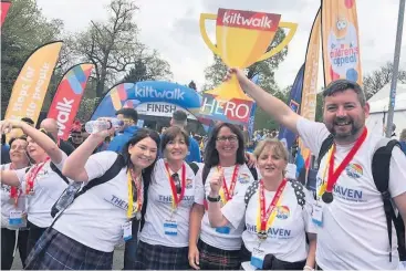  ??  ?? Walk this way Team Haven always look forward to the Edinburgh Kiltwalk