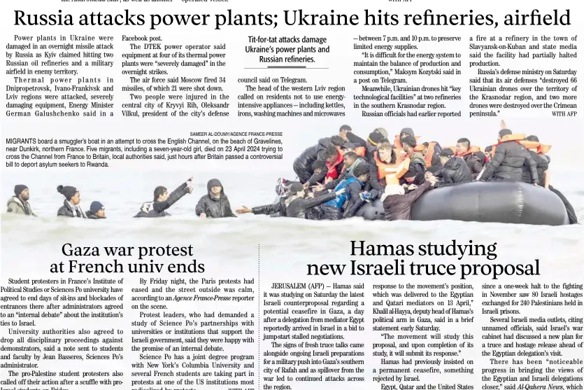 Russia attacks power plants; Ukraine hits refineries, airfield ...