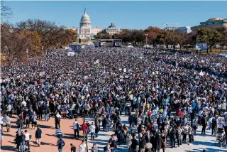  ?? Jacquelyn Martin/Associated Press ?? The “March for Israel” Tuesday offers a resounding and bipartisan endorsemen­t of one of America’s closest allies as criticism has intensifie­d over Israel’s offensive in the Gaza Strip.