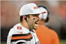  ?? JASON MILLER / GETTY IMAGES ?? With the Browns practicing with the Colts this week, Baker Mayfield will be compared to Colts QB Andrew Luck. Looking at their rookie years, Mayfield led 60.2-54.1 in completion percentage, 27-23 in touchdown passes and 93.7-76.5 in passer rating..
