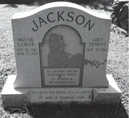  ??  ?? Memphis Horns co-founder Wayne Jackson, who played on such Presley classics as "Suspicious Minds" and "In the Ghetto," is among the "residents" featured on the new "Elvis Connection­s" tour at historic Elmwood Cemetery. JOHN BEIFUSS / THE COMMERCIAL APPEAL