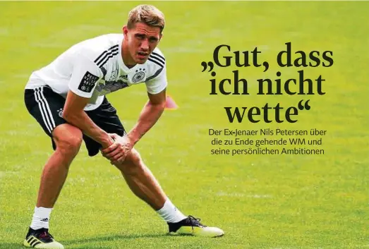  ?? Foto: Christian Charisius, dpa ?? Nils Petersen bereitete sich mit der deutschen Mannschaft in Südtirol vor, ehe er aus dem WM-Kader gestrichen wurde.