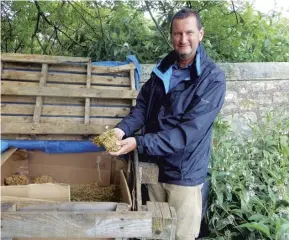  ??  ?? Henry Paul of St Andrews Allotments Associatio­n with hops-enriched compost