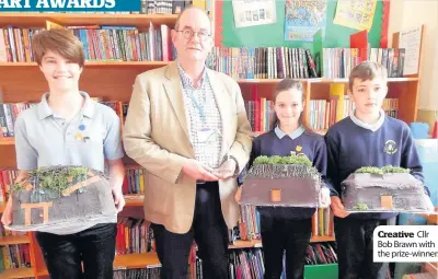  ??  ?? Creative Cllr Bob Brawn with the prize-winners