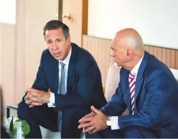  ?? Courtesy: Marriott ?? Arne Sorenson and Alex Kyriakidis of Marriott Internatio­nal said the hotel group retains a healthy developmen­t pipeline in Dubai, with five new properties expected by the end of 2018.