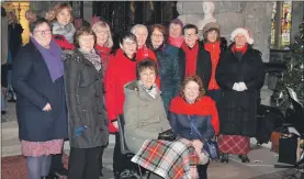  ??  ?? Members of Tarbert Ladies Choir came to sing at the festival. Paula McLean, front right, conducted. Anne Curnyn, from Tarbert was singing sitting down, after breaking her leg when she slipped while out walking Jodi, her wee Westie.