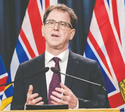  ?? DON CRAIG/GOVERNMENT OF B.C. FILES ?? Neither Premier John Horgan nor Health Minister Adrian Dix showed up to a briefing Friday to deal with the first-round of media questions on leaked COVID-19 documents.