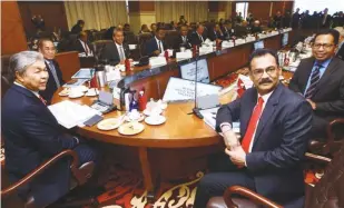  ?? ZULKIFLI ERSAL/THESUN ?? ... Deputy Prime Minister Datuk Seri Ahmad Zahid Hamidi chairs the National Water Resources Council meeting at Parliament house yesterday.