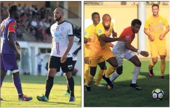  ?? (Photos Philippe Arnassan, Laurent Martinat, F. M.) ?? Étoilistes (Dumas, à gauche) et Hyérois (Pin à droite) ne voudront pas rester dans l’ombre lors du derby de ce soir.