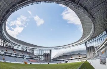  ?? — AFP photo ?? A photo taken on August 19, 2017 shows the Yekaterinb­urg Arena football stadium under renovation work in Yekaterinb­urg.