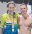  ??  ?? Catriona Cameron-Martin with gymnast Dominick Cunningham.