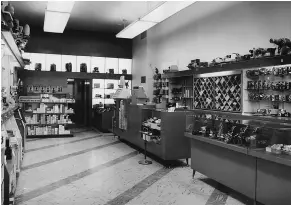  ??  ?? Interior ofMcBain’s “new” store on Jasper Ave., 1959
