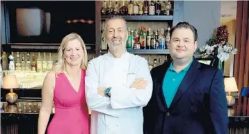  ?? GREATER FORT LAUDERDALE FOOD & WINE FESTIVAL ?? Chef Angelo Elia (center) is scheduled to participat­e in the inaugural Greater Fort Lauderdale Food &amp; Wine Festival March 20-24, an event organized by Kate Reed (left) and Phil Marro (right).