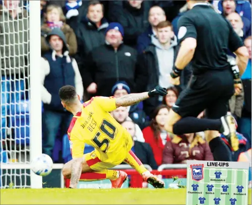  ?? PICTURES: Action Images ?? YEARS IN THE MAKING: Leon Best scores his first goal since 2014