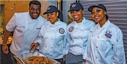 ?? PROVIDED ?? Some foundation alums (from left: Hannah Cunningham, Shaejonah Jones, Heaven Trotter) have gone on to work with local chefs such as Ken Polk (far left) of Lincoln Park’s Batter & Berries.