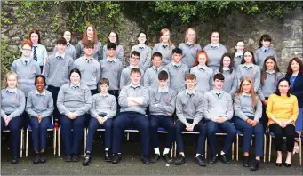  ??  ?? Students from Boherbue Comprehens­ive School pictured with their teacher Áine Ní Bhriain at the Student Brainstorm­ing day at the Springfort Hall Hotel.