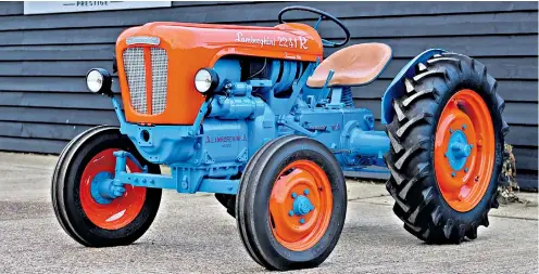  ??  ?? With a top speed of 10mph, this Sixties Lamborghin­i tractor – on sale for £30,000 – doesn’t quite live up to its pedigree. But it was a favourite of Ferruccio Lamborghin­i, the firm’s founder – and a model pulled the coffin at his 1993 funeral.