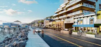  ?? Courtesy of Linda Fotsch ?? The proposed Waterstree­t condo developmen­t on Sausalito’s Bridgeway Promenade would add 47 housing units to the Marin County city.