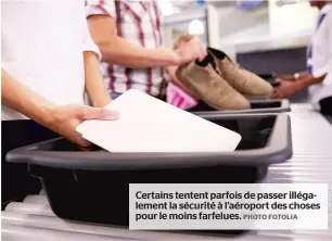  ?? PHOTO FOTOLIA ?? Certains tentent parfois de passer illégaleme­nt la sécurité à l’aéroport des choses pour le moins farfelues.