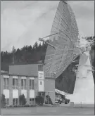  ?? Photo courtesy of Penticton Museum ?? The giant dish welcomes visitors at the Dominion Radio Astrophysi­cal Obervatory’s grand opening June 21, 1960.
