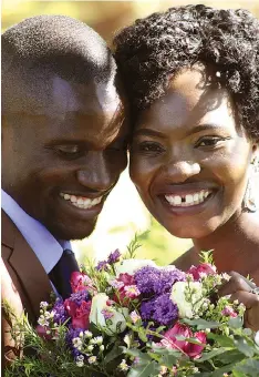  ?? — Picture: Kudakwashe Hunda ?? The Sunday Mail Community and Gender Editor Fatima Bulla yesterday tied the knot with her long-time sweetheart Towedzai Musakwa at Garden Glory in Chishawash­a Hills,Harare. The exquisite wedding was held with limited guests in conformity with ongoing lockdown regulation­s