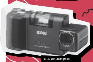  ??  ?? Ricoh RDC-4200 (1998) There was a deluge of Ricoh digital compacts during the late 1990s and, with the RDC-4200, it took the bold step of eliminatin­g an optical viewfinder… hence the tiltable twopiece body which allowed for the LCD monitor screen to be angled for optimum viewing. It didn’t go down well at first, but soon everybody was doing it.