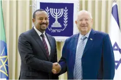  ?? (Mark Neyman/GPO) ?? PRESIDENT REUVEN RIVLIN with Ethiopian Prime Minister Abiy Ahmed.