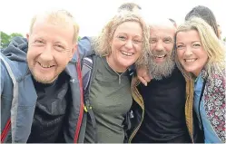  ??  ?? Revellers, from left, Colin Wilkie, Katie Voigt, Steven Burnett and Kath Heenan from Arbroath.