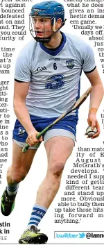  ?? SPORTSFILE ?? Poster boy: Austin Gleeson is back in action