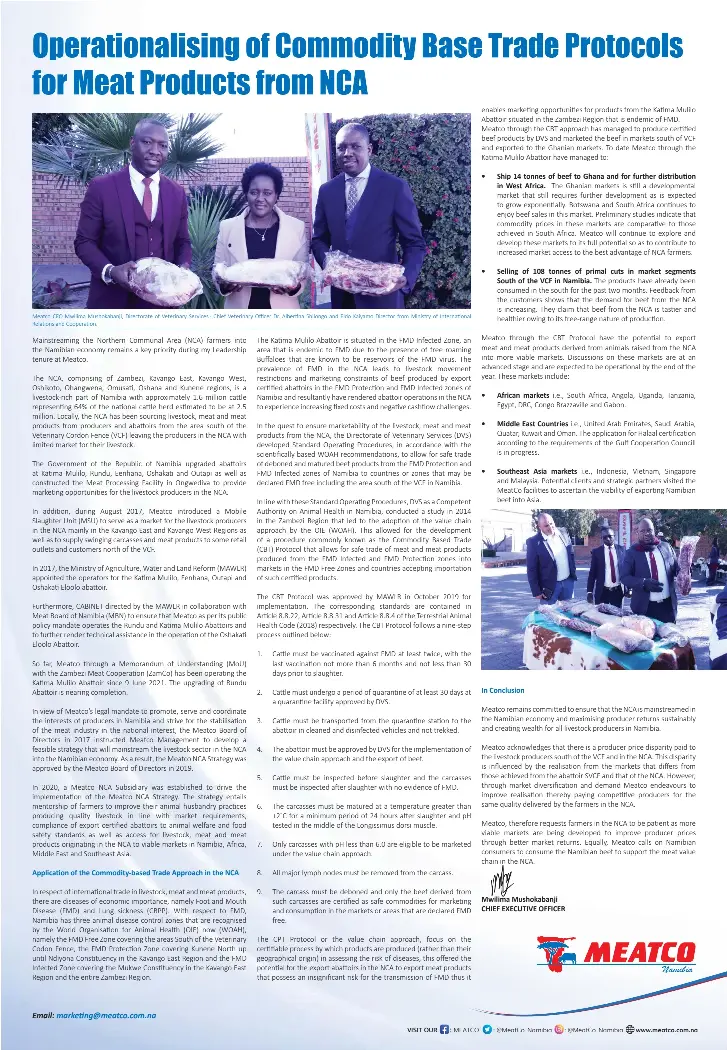 Operationa­lising of Commodity Base Trade Protocols for Meat Products ...