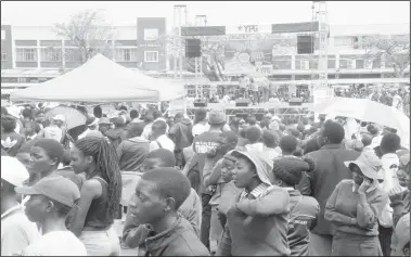  ??  ?? Pupils from different universiti­es and local high schools yesterday thronged the Bulawayo City Hall car park to attend the 5th commemorat­ion of the “Learn To Say No” awareness campaign organised by Youth Power Group (YPG) in conjunctio­n with National Aids Council (Nac). The campaign seeks to conscienti­se the youth on the dangers of premarital sex and early pregnancy. (Picture by Nkosizile Ndlovu)