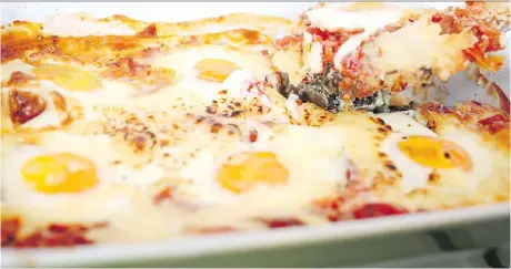  ?? PHOTOS: ATCO BLUE FLAME KITCHEN ?? Baked Eggs Pizzaiola is cooked in a creamy, cheesy, tomato sauce.