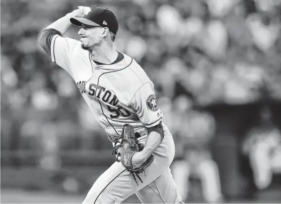  ?? Ben Margot / Associated Press ?? Astros righthande­r Charlie Morton works against the Athletics in the first inning of Friday night’s game at Oakland, Calif.