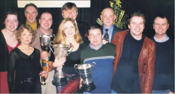  ??  ?? Overall winners of the 20th annual West Waterford Drama Festival, Ballyduff Drama Group, celebratin­g their success at the awards ceremony in March 2000. The group includes Kate Canning, Richie Walsh, Sile Heneghan, Kevin McCormack, Bill Canning, Jan O’Sullivan, Henry O’Keeffe, Micheal Lovett, Brendan Dunlea and John Coleman.