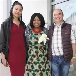  ??  ?? Lucy Daverne, Ola Adedeji and Cllr. John O’Rourke.