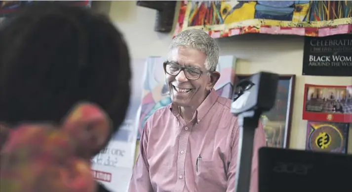  ?? Photograph­s by Rick Loomis Los Angeles Times ?? ESO WON BOOKS, which specialize­s in African and African American books, movies and music, has been a part of the Leimert Park community for decades.