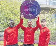  ?? ?? Matty Aitken, right, with fellow nominees Nat Wedderburn and Gregor Buchanan.