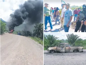  ??  ?? ANTECEDENT­ES. Siete comunidade­s de Tocoa, Colón, han sido afectadas por las protestas violentas. Actos vandálicos en carreteras han liderado grupos de oposición.